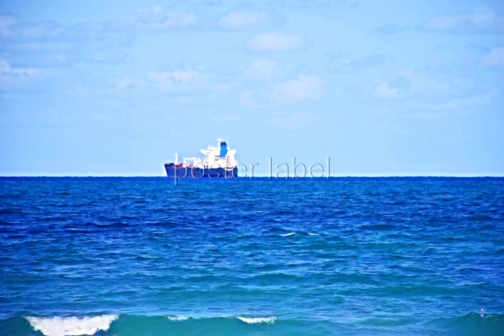 Digital Poster "blue boat" from Fort Lauderdale – Minimalist Design