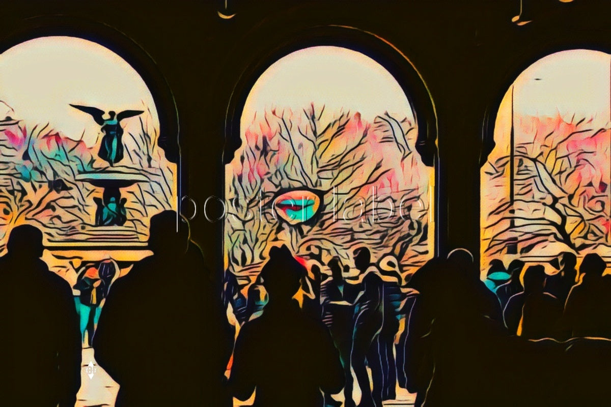 Digital Poster "angel fountain" – Minimalist Design