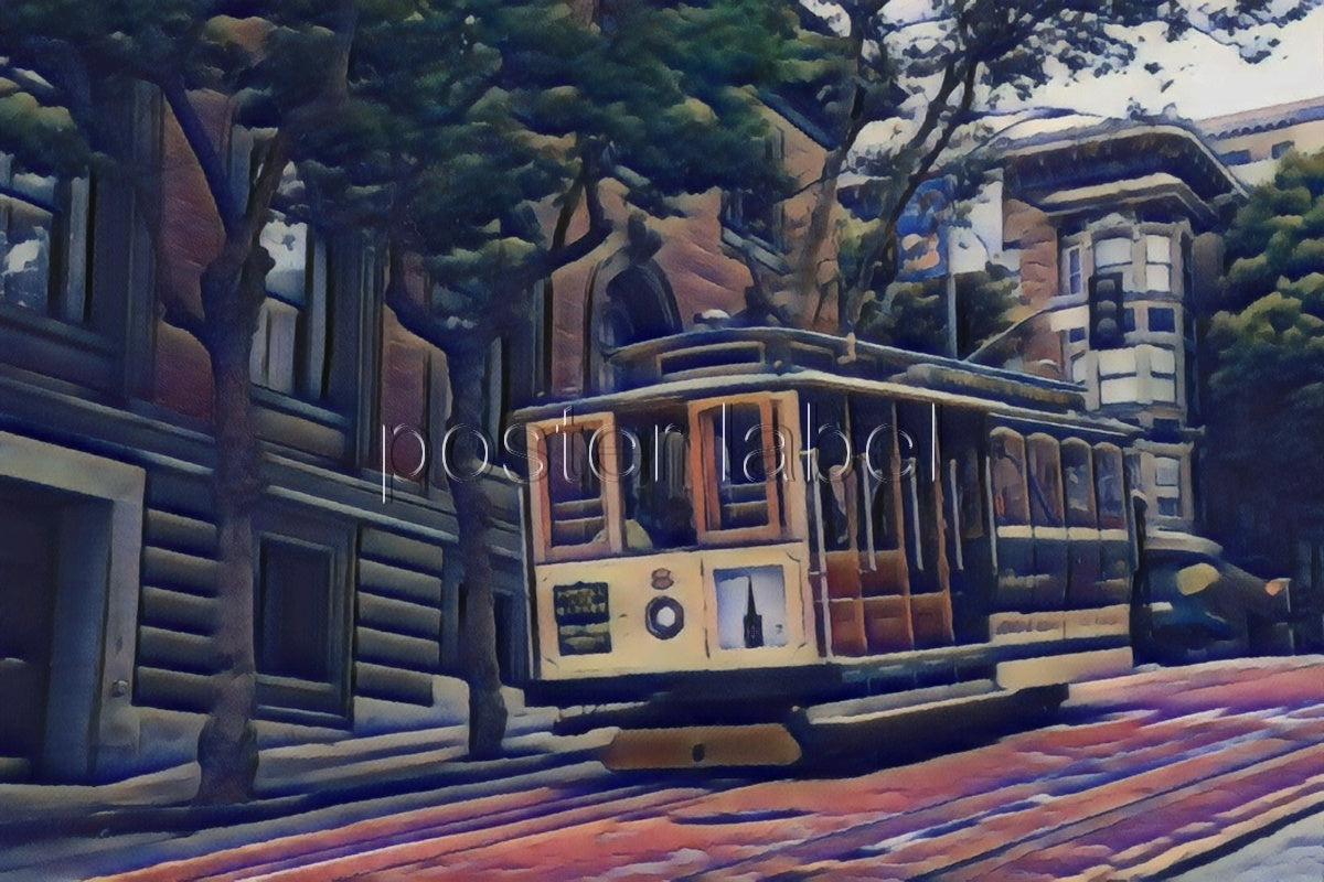 Digital Poster "cable car" from San Francisco – Minimalist Design