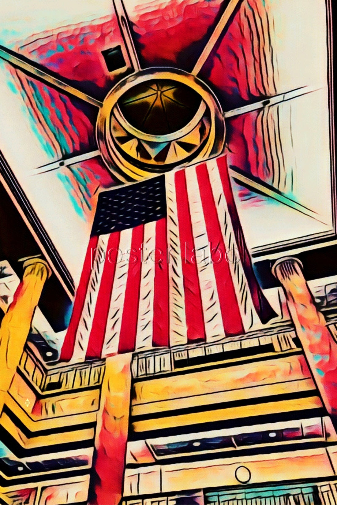 Digital Poster "flag grand central" – Minimalist Design