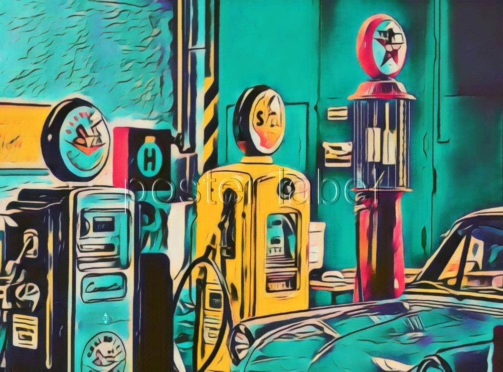 Digital Poster "gas pump" – Minimalist Design