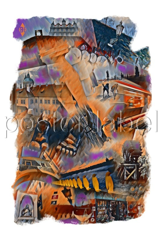 Digital Poster "collage" from Prague – Minimalist Design